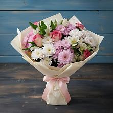 Букет цветов из:  Хризантемы, Альстромерии и Розы в Мари-Туреке