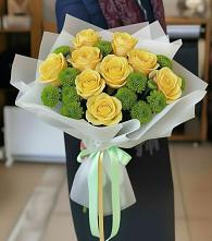 Букет цветов из:  Хризантемы и Розы #REPLACE_PRED# Мари-Туреке